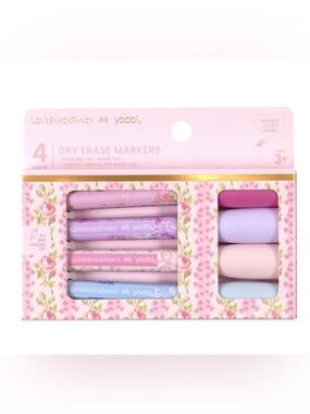 NWT LoveShackFancy x Target Yoobi 4-Pack Dry Erase Markers Limited Edition
